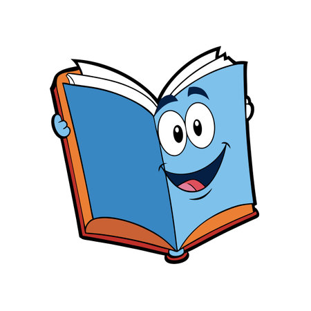 Cartoon Book Character Welcoming Readers to Learnのイラスト素材