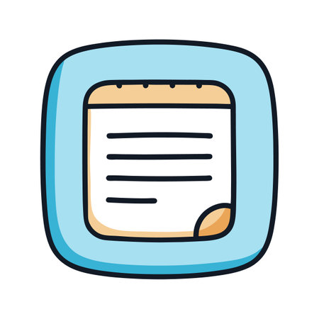 Cartoon blue memo pad icon for organization purposesのイラスト素材