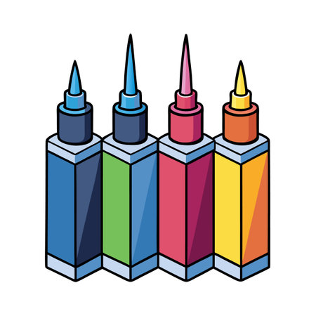 CMYK Color Paint Bottles for Printing and Artのイラスト素材
