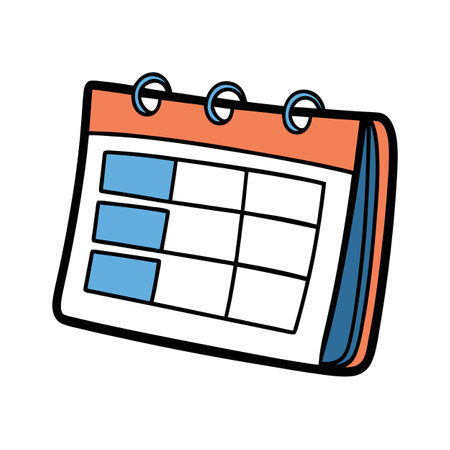 Calendar icon with events marked, organizer symbol designのイラスト素材
