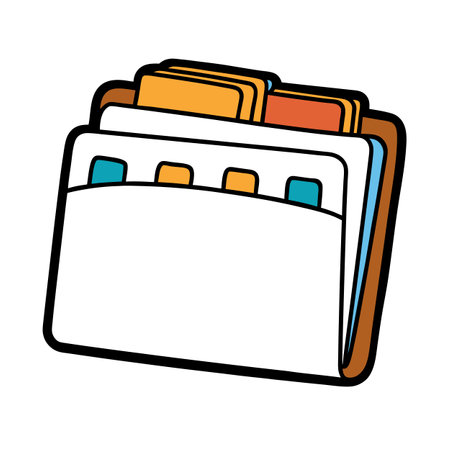 Illustration of a file folder with colorful dividersのイラスト素材