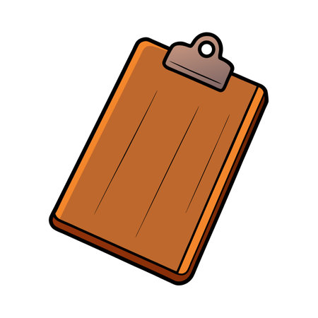 Cartoon brown clipboard illustration for office or educationのイラスト素材