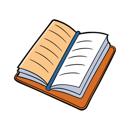 Open book vector illustration with blank pages, study toolのイラスト素材
