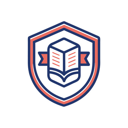 Book shield logo icon for education protectionのイラスト素材