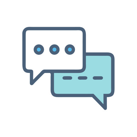 Two speech bubbles, messaging, communication, online interaction conceptのイラスト素材