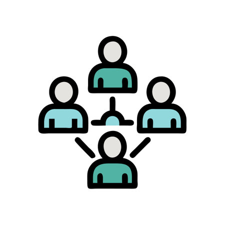 Hierarchical network icon of people in a teamのイラスト素材