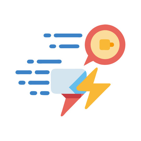 Fast, Immediate Communication: Email Delivery with Lightning Speedのイラスト素材