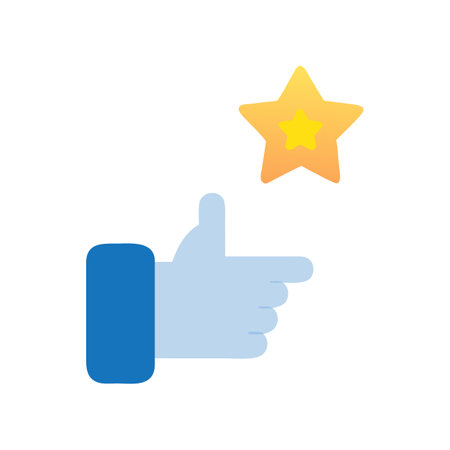 Hand and Star Pointing - Success, Excellence, Recommendationのイラスト素材
