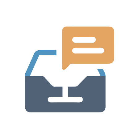 Inbox Icon with Message Notification on Black Backgroundのイラスト素材