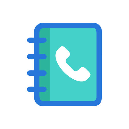 Colorful Contact Book Icon with Telephone Symbolのイラスト素材