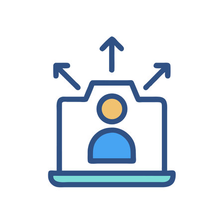 Online profile growth and influence, marketing expansion conceptのイラスト素材