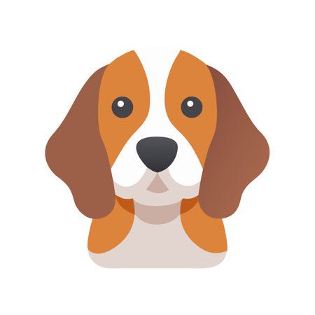 Cute Beagle Dog Face Cartoon Character Isolated Artのイラスト素材
