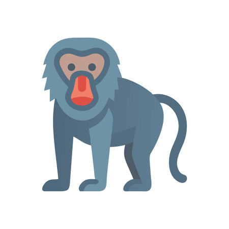 Stylized Vector Image of a Proboscis Monkey on Blackのイラスト素材