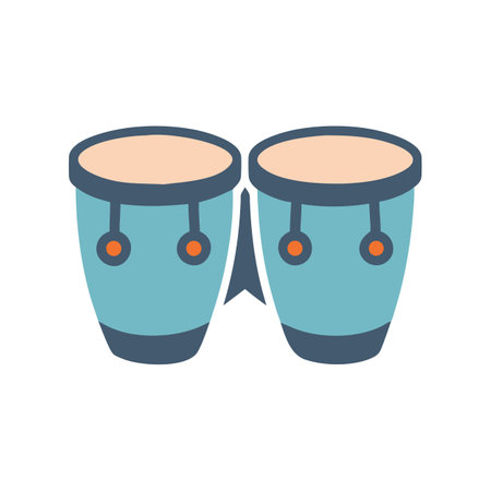 Cartoon Bongo Drums Illustration for Music and Percussionのイラスト素材