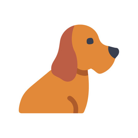 Cute Golden Dog Vector Illustration on Black Backgroundのイラスト素材