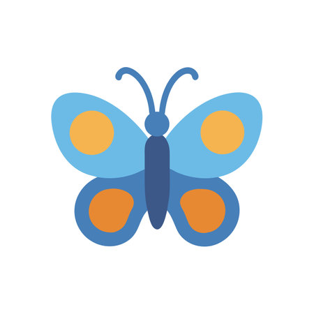 Colorful Cartoon Butterfly Illustration Against Black Backgroundのイラスト素材