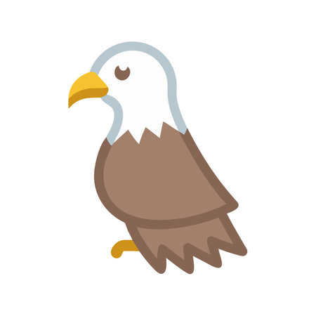Cartoon Bald Eagle Illustration on a Black Backgroundのイラスト素材