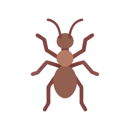 Simple Brown Ant Illustration on a Black Backgroundのイラスト素材