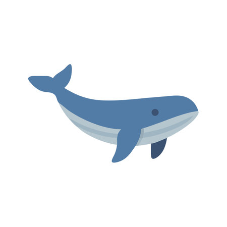 Cute Blue Whale Illustration on a Black Backgroundのイラスト素材
