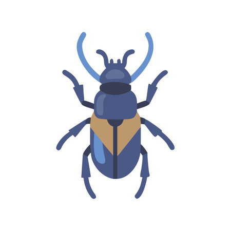 Stylized vector illustration of a blue stag beetleのイラスト素材