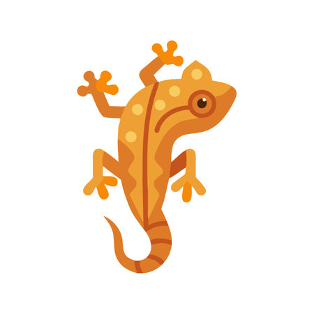 Cute Orange Gecko Lizard Cartoon Graphic Illustration Designのイラスト素材