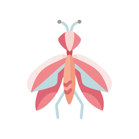 Abstract Pink Insect Vector Illustration on Black Backgroundのイラスト素材