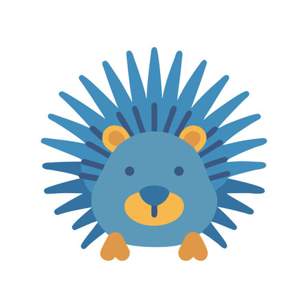 Cartoon Hedgehog, Cute Animal, Flat Vector Illustration Designのイラスト素材