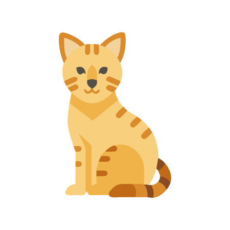 Cartoon orange cat illustration on black background vectorのイラスト素材