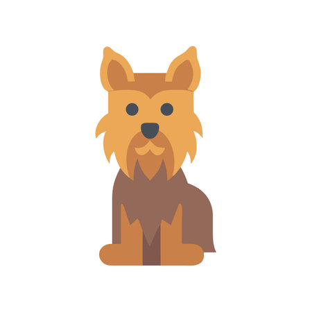 Cute Yorkshire Terrier Dog Breed Cartoon Icon Vectorのイラスト素材