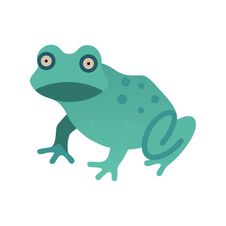 Green frog illustration vector on a black background