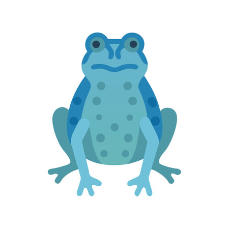 Cartoon Blue Frog Isolated on Black Background Illustrationのイラスト素材