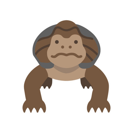 Flat Vector Komodo Dragon on Black Background Illustration