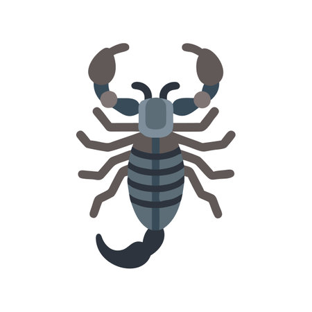 Simple scorpion illustration on black background, digital artworkのイラスト素材