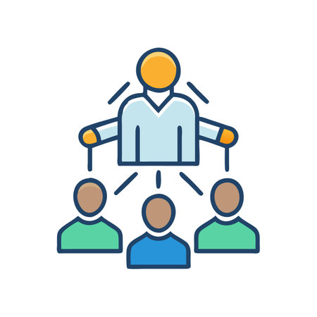 Hierarchy Structure and Team Management Illustration Iconのイラスト素材
