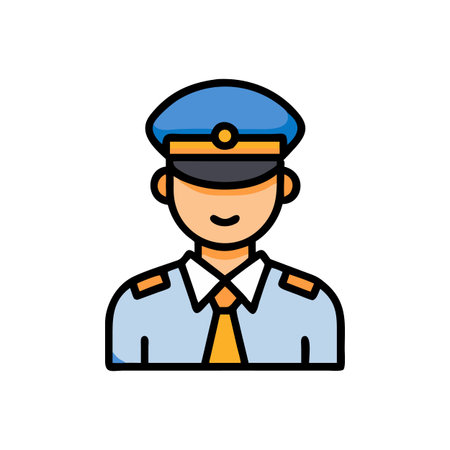 Cartoon Officer, Profession Uniform, law enforcement service character