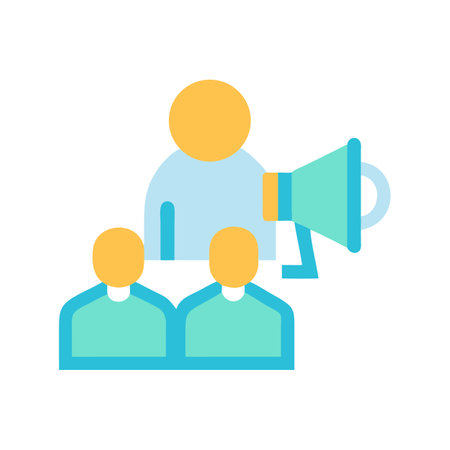 Marketing Campaign Team Speaker Promotion Audience Vector Iconのイラスト素材