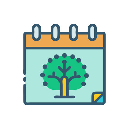 Arbor Day Calendar Icon Representing Environmental Awareness Dayのイラスト素材
