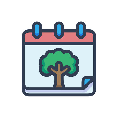 Arbor Day Calendar Icon: Nature, Planting, Conservation Symbolのイラスト素材