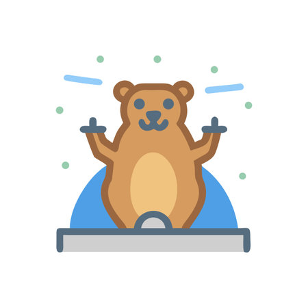Groundhog Day Icon: Prediction, Weather, February, Burrow, Groundhogのイラスト素材