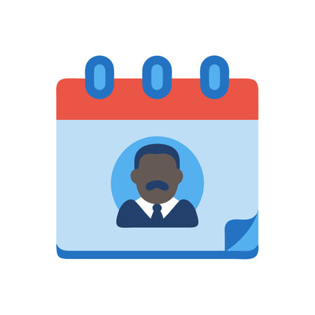 Calendar icon with a man's portrait illustrationのイラスト素材