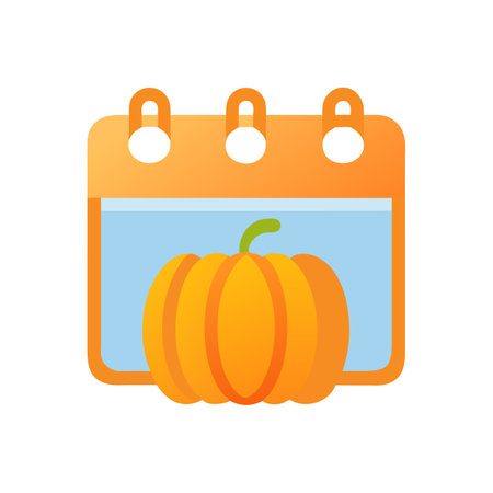 Pumpkin on Calendar: Halloween or Thanksgiving Date Reminderのイラスト素材