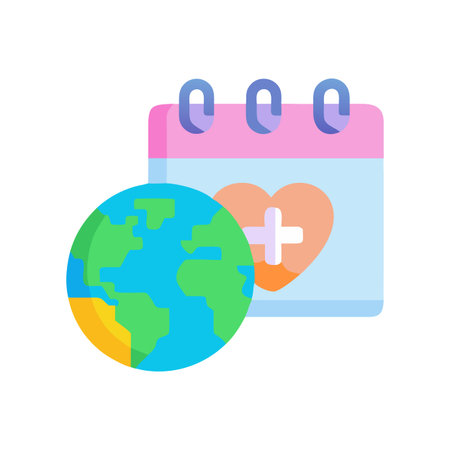 World Health Day Illustration with Calendar and Globeのイラスト素材
