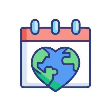 Earth Day Calendar Icon: Celebrating Environment and Sustainabilityのイラスト素材