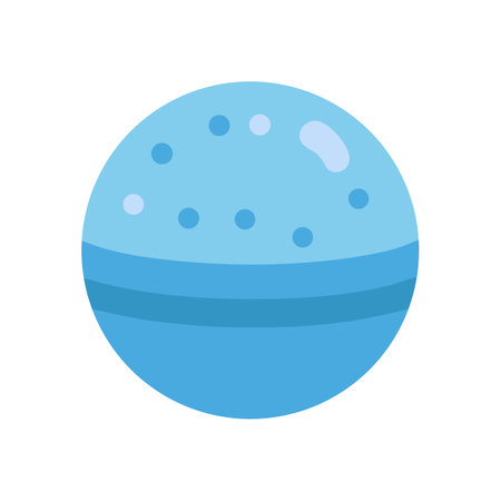 Blue planet with striped layers and cratered surfaceのイラスト素材