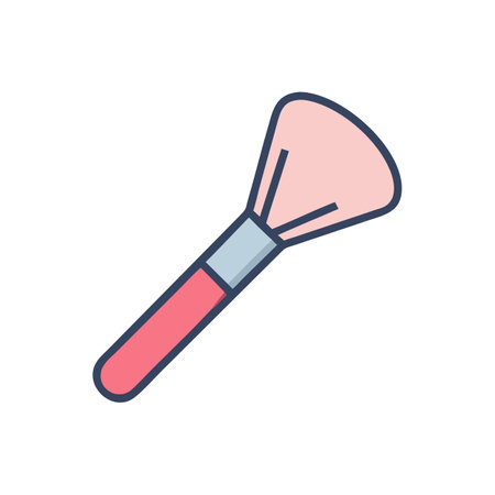 Pink cosmetic blush brush isolated on black backgroundのイラスト素材