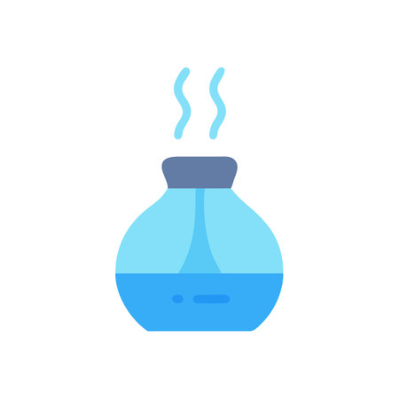Steaming flask illustration on a black background vectorのイラスト素材