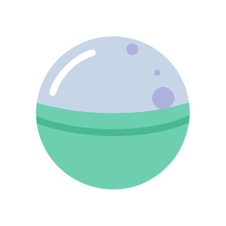 Cute Moon Icon: Crescent, Spots, and Green Baseのイラスト素材