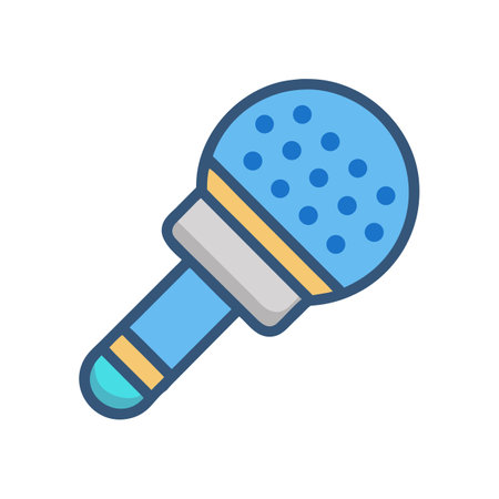 Modern microphone icon illustration on a black backgroundのイラスト素材