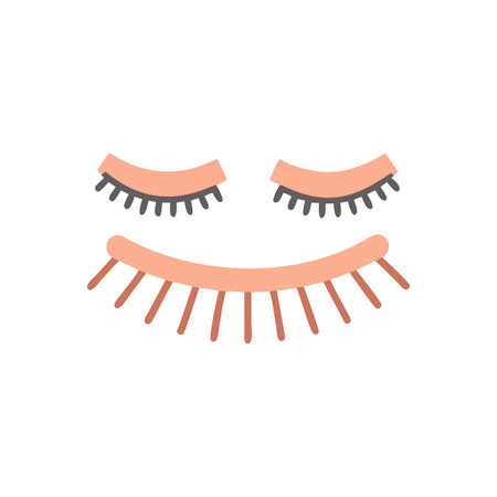 Stylized eye illustration with eyelashes on black background