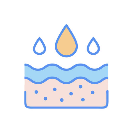 Hydrated Skin Icon: Moisturizing, Beauty, and Dermatology Conceptのイラスト素材